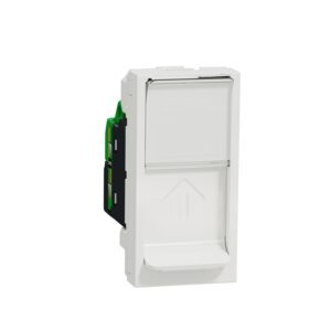 Розетка комп'ютерна RJ45, одинарна категорія 6 STP, 1 модуль білий