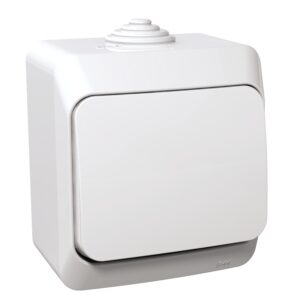 Перемикач накладний 1-клавішний Schneider Electric Cedar Plus, IP44, білий