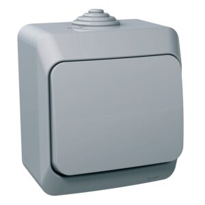 Вимикач накладний 1-клавішний Schneider Electric Cedar Plus, IP44, сірий
