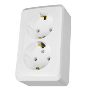 Розетка подвійна з заземленням та шторками Schneider Electric Prima, білий
