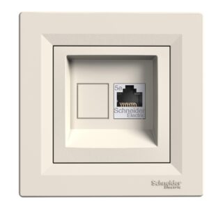 Розетка комп'ютерна RJ45 UTP кат. 5Е крем Asfora