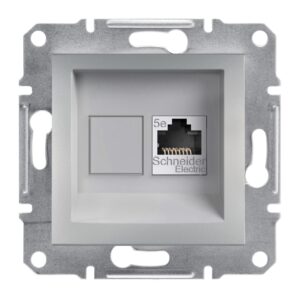 Розетка комп'ютерна RJ45 UTP кат. 5Е Asfora алюміній