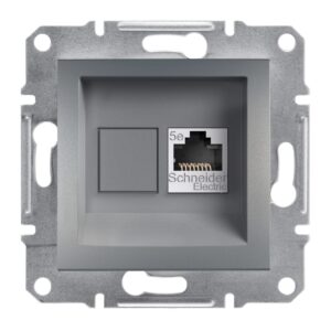 Розетка комп'ютерна RJ45 UTP кат. 5Е Asfora сталь