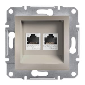 Розетка комп'ютерна RJ45 UTP кат.6  подвійна Asfora бронза
