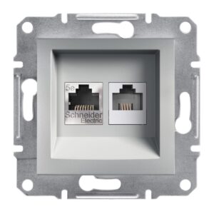 Розетка комп'ютерна RJ45 кат. 5Е і Телефонна розетка RJ12 Asfora алюміній