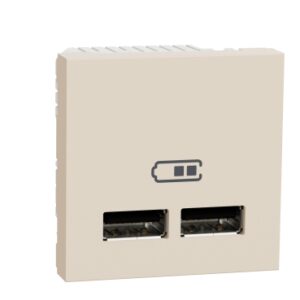 Розетка USB подвійна 2.1 А 2 модулі бежева Unica New