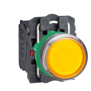 Кнопка з підсвічуванням Harmony XB5 Schneider Electric, пластик, оранжевий, прихований 22 мм пружинне повернення,  1 Н.В. + 1 Н.З., 24 В