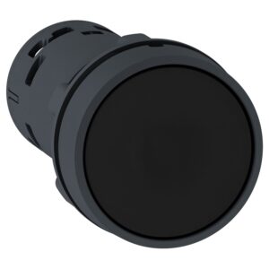 Кнопка Harmony XB7 Schneider Electric, моноблочна, 22 мм, чорна, пластик, пружинне повернення, без макування, 1 Н.В.