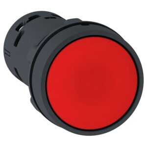 Кнопка Harmony XB7 Schneider Electric, моноблочна, 22 мм, червона, пластик, пружинне повернення, без макування, 1 Н.В. + 1 Н.З.