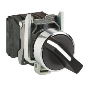 Перемикач HarmonyXB4 Schneider Electric, метал, чорний 22мм, 3 позиції, пружинне поверненн, 1 Н.В.