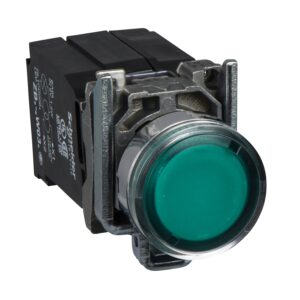 Кнопка з підсвіткою, зелений 22 мм, пружинне повернення 230в Harmony XB4, Schneider Electric