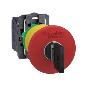 Кнопка аварійного зупину Harmony XB5 Schneider Electric, пластик, червона грибовидна 40 мм, 22 мм, повернення з поворотом, 1 Н.В. + 1 Н.З.