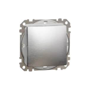 Одноклавішний перемикач 10 АХ, IP44, Матовий Алюміній Sedna Elements