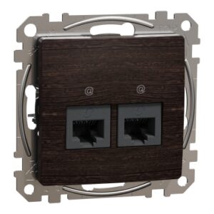 Подвійна комп'ютерна розетка RJ45 CAT 5E UTP, Венге Sedna Elements