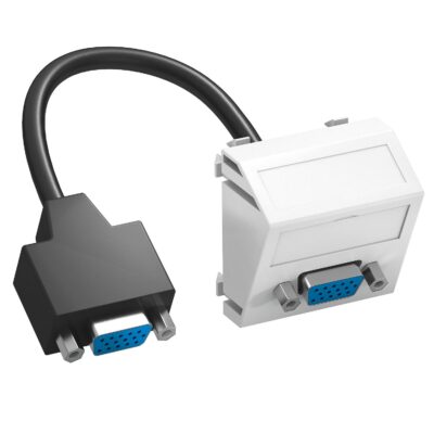 Розетка VGA (HD15) modul 45 з кабелем підключення, кутова / біла OBO Bettermann