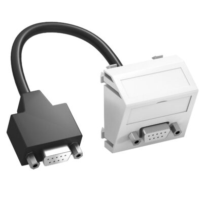 Розетка D-Sub9 (RS232) modul 45, з кабелем підключення, кутова / біла OBO Bettermann
