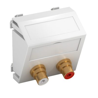 Розетка Audio (R/L) modul 45, кутова / біла OBO Bettermann