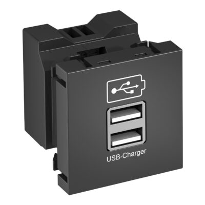 Зарядний пристрій USB modul 45, 2xUSB, max 2,1A / чорно-сірий OBO Bettermann