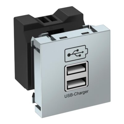Зарядний пристрій USB modul 45, 2xUSB, max 2,1A / алюмін. OBO Bettermann