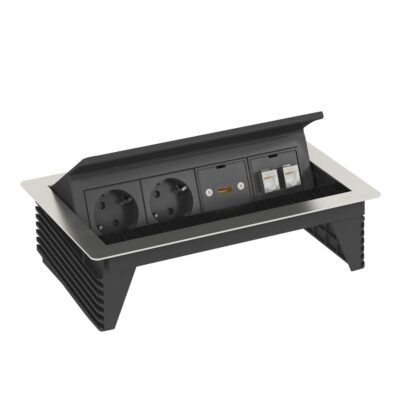 Розетковий блок DBK, 3x 2р+E 250V~ + 2 RJ45 Cat.6 + HDMI, кабель 3,0м / нерж.сталь OBO Bettermann