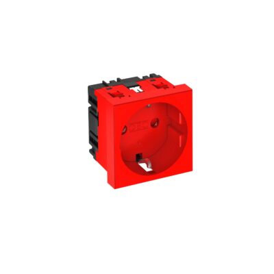Розетка modul 45 з заземл. та шторками 250V~, 16A, 0˚ / червона OBO Bettermann