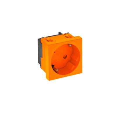 Розетка modul 45 з заземл. та шторками 250V~, 16A, 33˚ / помаранчева OBO Bettermann