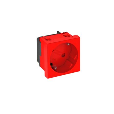 Розетка modul 45 з заземл. та шторками 250V~, 16A, 33˚ / червона OBO Bettermann