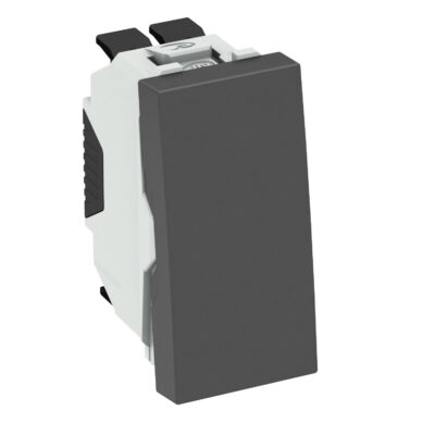 Перемикач односторонній 10 A, 250 V~, 1/2 Modul45 / чорно-сірий OBO Bettermann