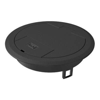 Кришка люка GES R2 з кабельним вводом, IK08, IP40 / RAL 9011 (black), ПА OBO Bettermann