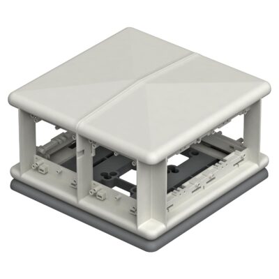 Підлогова розеткова башта T8NL, 10 постів 45x45, сіра / ПА OBO Bettermann