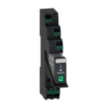 zibrane elektromekhanichne rele RXG12BDPVP z Push-in klemamy, 10A, 1CO, z LED, z knopkoiu testuvannia, shcho blokuietsia, 24V postiinoho strumu