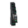 Poperedno zibrane elektromekhanichne rele RXG12P7PVP z Push-in klemamy, 10A, 1CO, z LED, z knopkoiu testuvannia, shcho blokuietsia, 230V zminnoho strumu